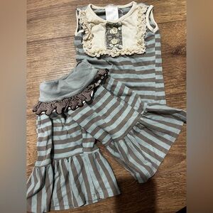 Striped Ruffle Set